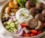 Greek Meatball Bowl with Lemon-Yogurt Sauce