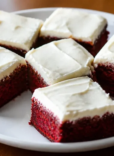 Delicious Red Velvet Brownies with cream cheese frosting
