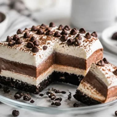 Delectable chocolate lasagna layered with creamy chocolate and rich flavors.