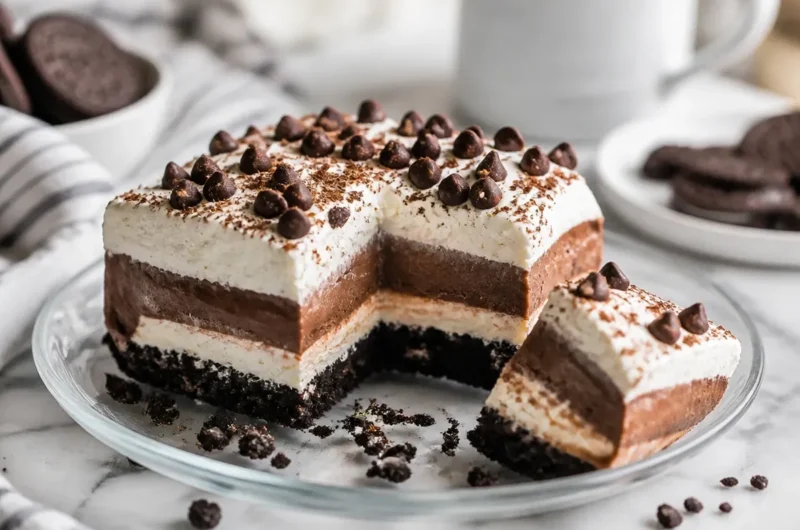 Delectable chocolate lasagna layered with creamy chocolate and rich flavors.