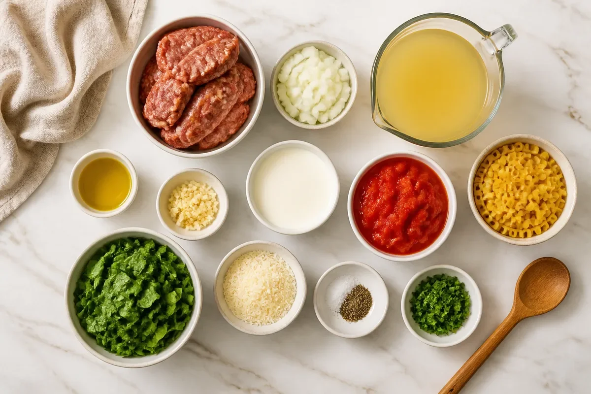 Creamy Parmesan Italian Sausage Ditalini Soup