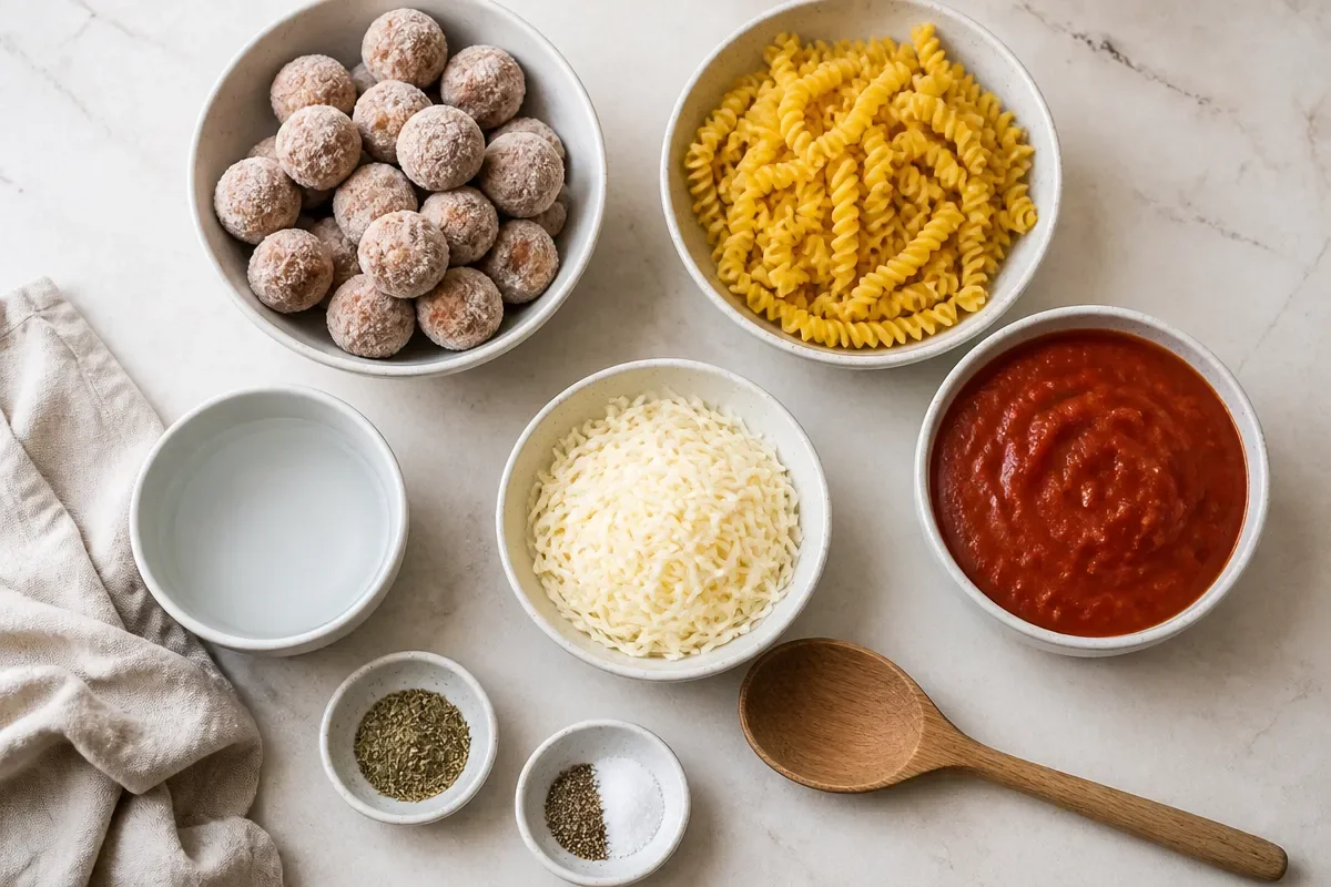 Dump and Bake Meatball Casserole