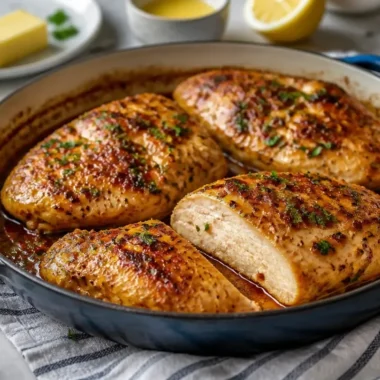Delicious Garlic Butter Chicken served as a healthy dinner for two