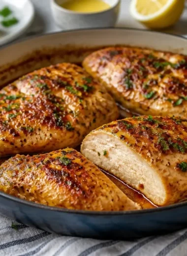 Delicious Garlic Butter Chicken served as a healthy dinner for two