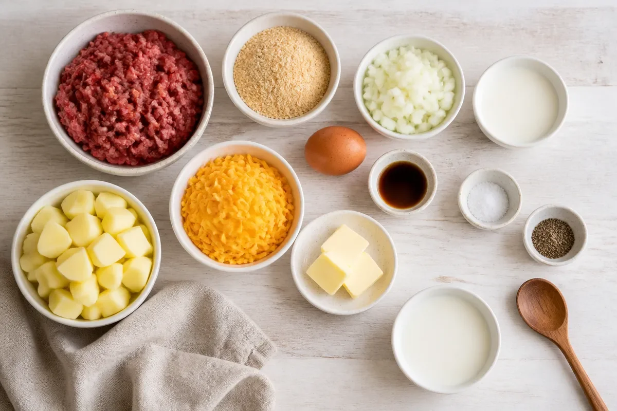 Meatloaf with Mashed Potatoes and Cheese Recipe