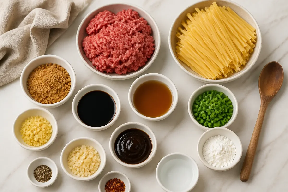 Mongolian Ground Beef Noodles