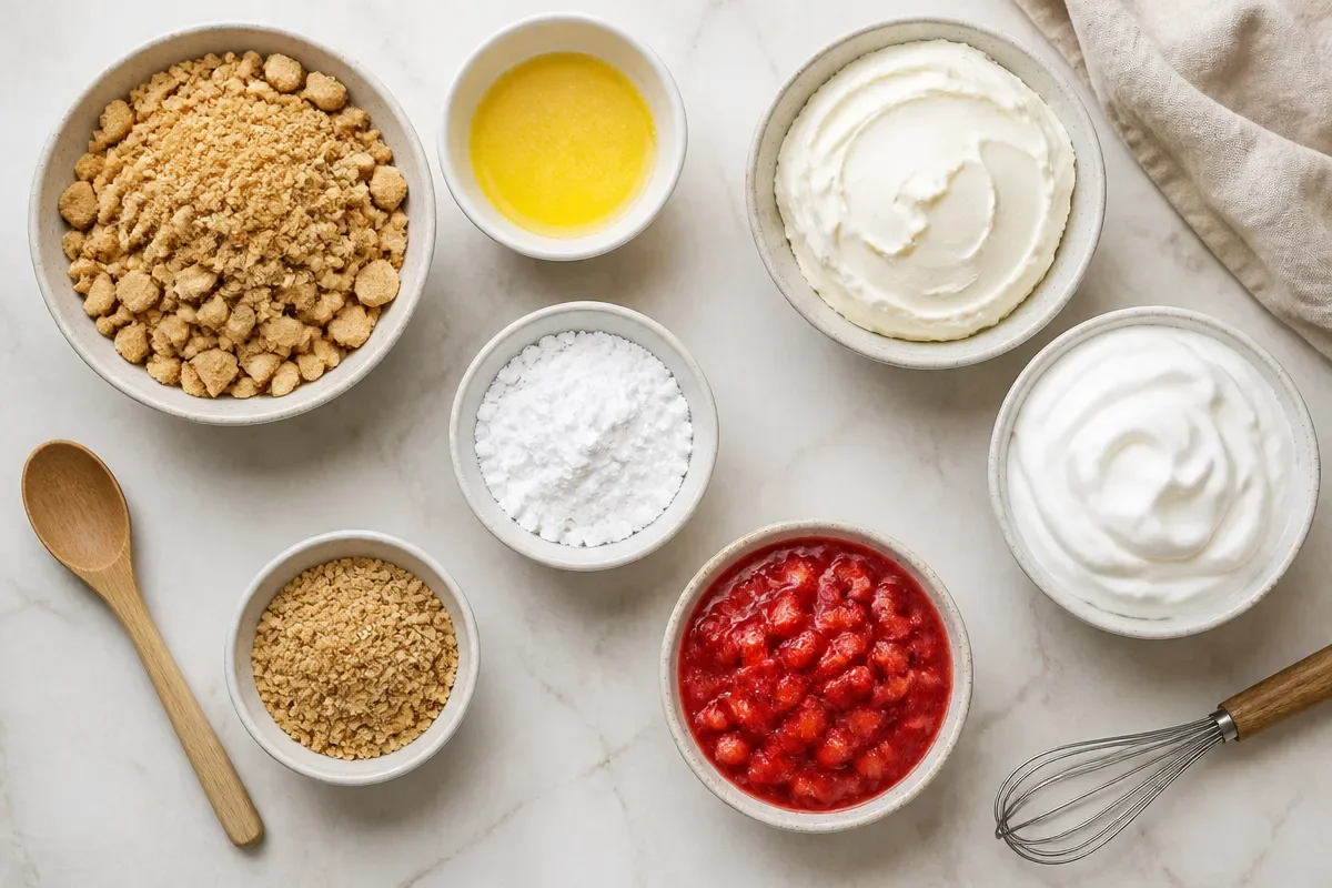 No-Bake Strawberry Crunch Cheesecake - Naomi's Recipes