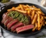 Sizzling Skillet Steak Frites with Paprika Parmesan Fries